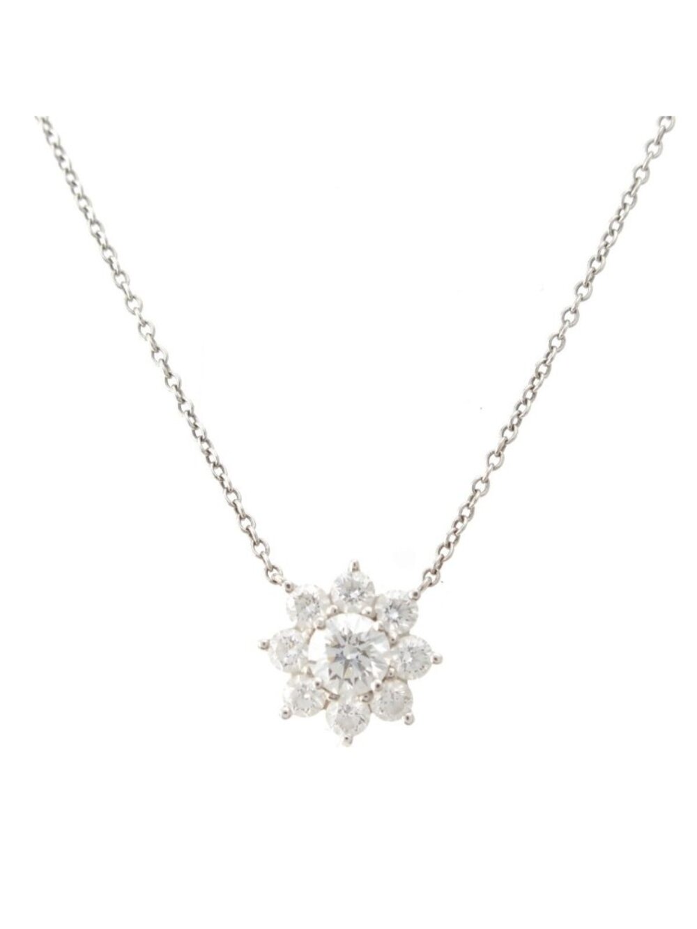 Harry Winston Sunflower Diamond Pendant Silver